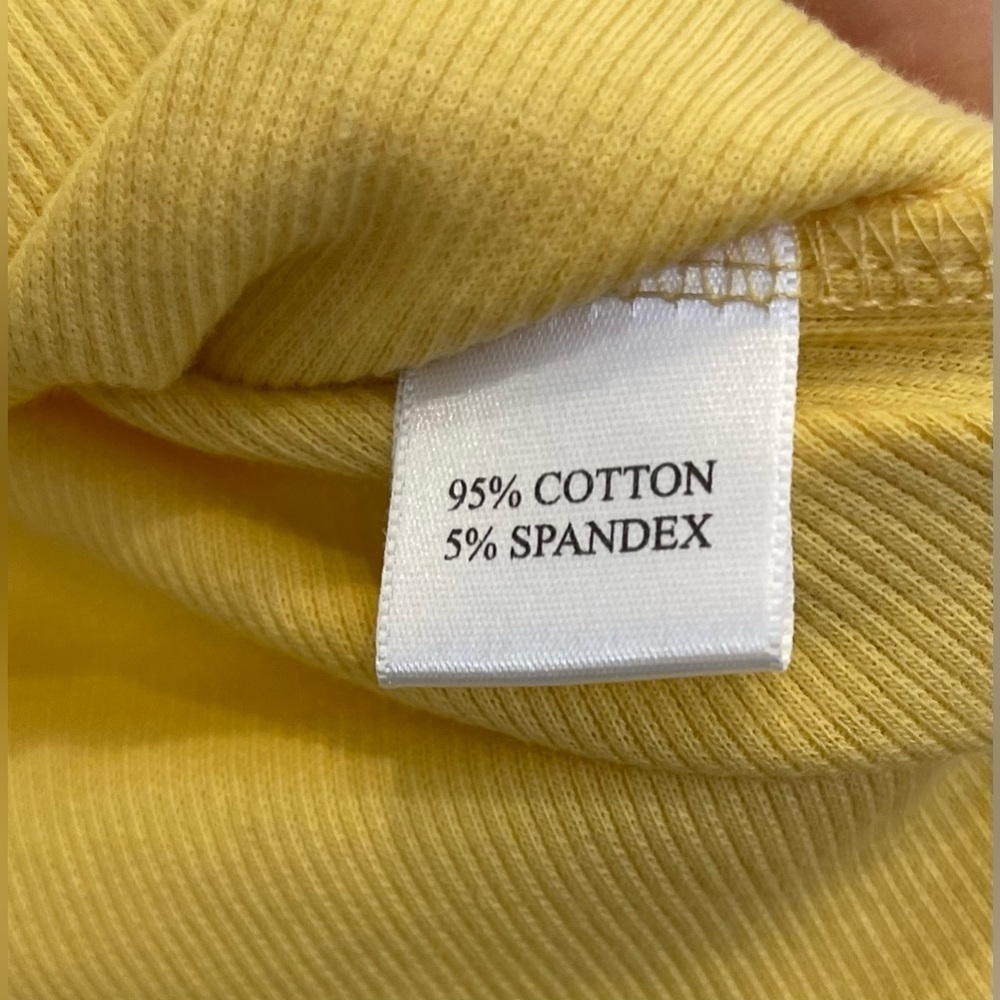 ☀️🌴Island Republic Ruffled Ribbed Stretch Yellow Tank Top Size Medium - Picture 4 of 8